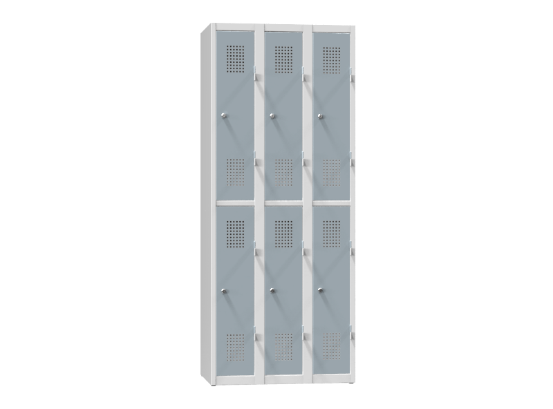 Kovová šatní skříň 6-box na soklu